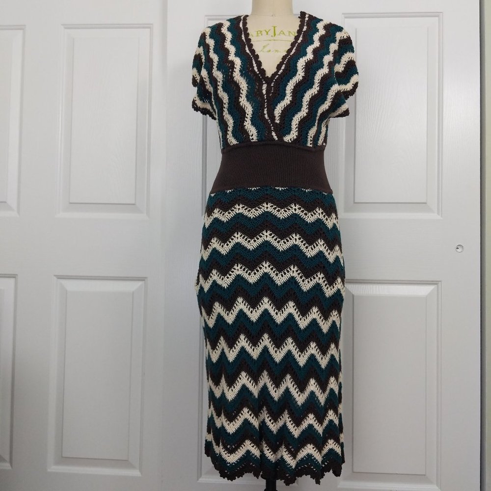 BCBGMaxAzria Knit Cotton Midi Dress Size S
